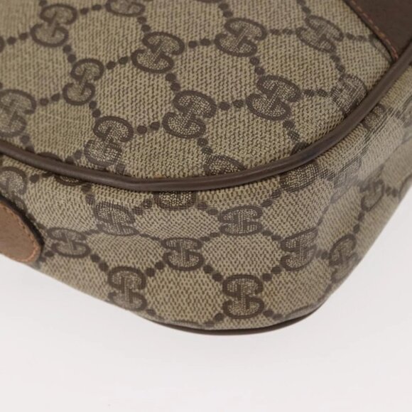 GUCCI GG Supreme Web Sherry Line Bag PVC Beige Brown - Picture 12 of 14